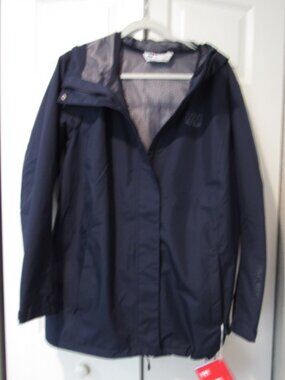 Helly Hansen Women's Seven J Plus Waterproof Rain Jacket Navy 1X NWT